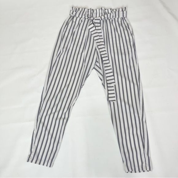 Women Pants Medium Striped Polyester Tie waist ruffles Urban Heritage - Picture 12 of 13
